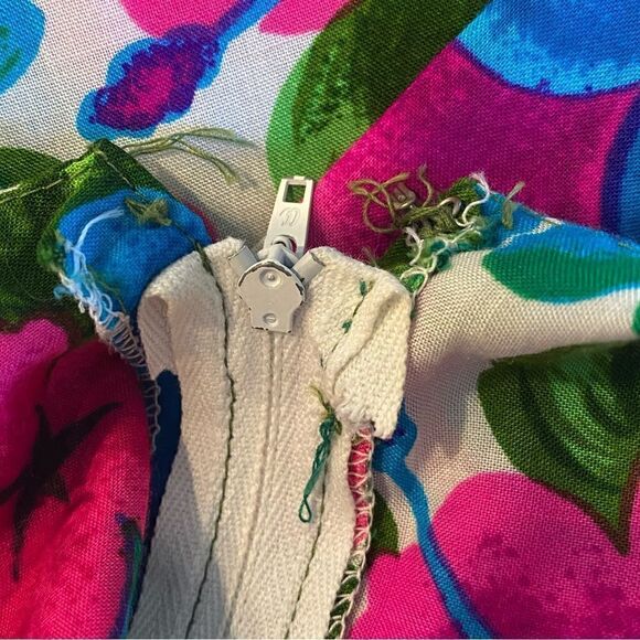 Hawaiian Hibiscus Fuschia Flowers 8 Tiki Oasis Handmade Vintage Maxi Dress - Picture 15 of 15